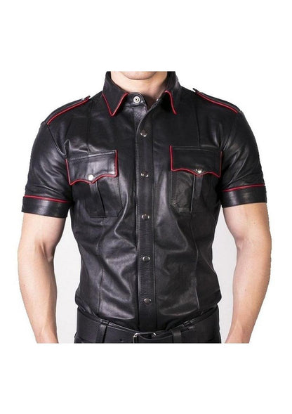 Prowler Red Slim Fit Police Shirt - Black/Red - XLarge