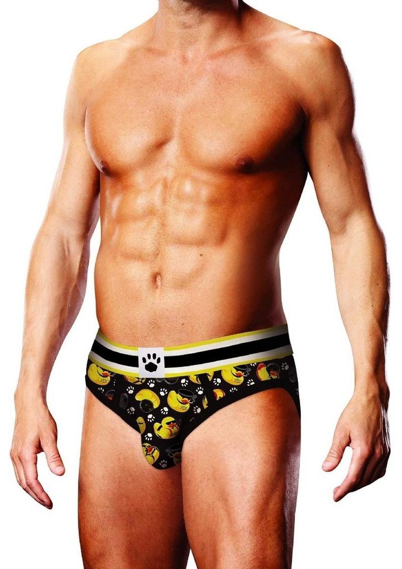 Prowler BDSM Rubber Ducks Brief - Black/Yellow - XSmall