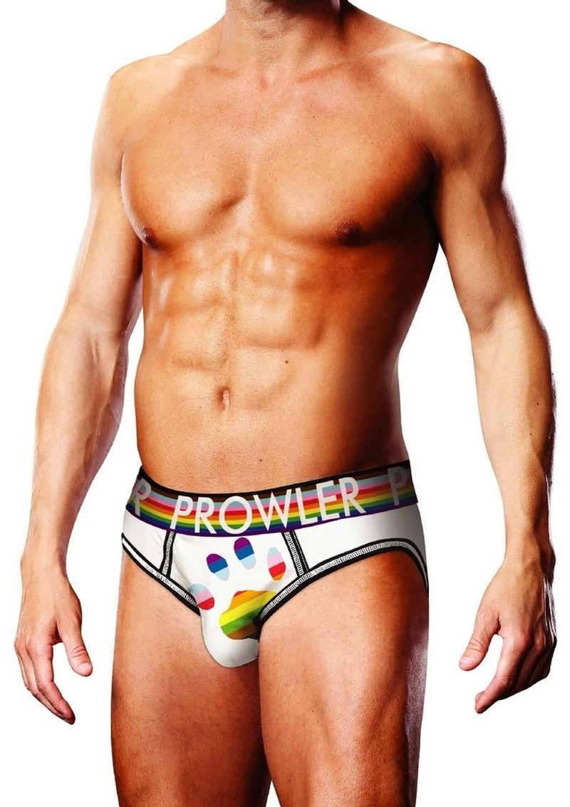 Prowler White Oversized Paw Open Brief - Multicolor/Rainbow/White - XLarge