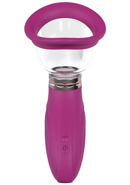 Pumped Delightful Automatic 5 Speed Silicone Rechargeable Vulva Clitoral Nipple and Breast Pump - Pink