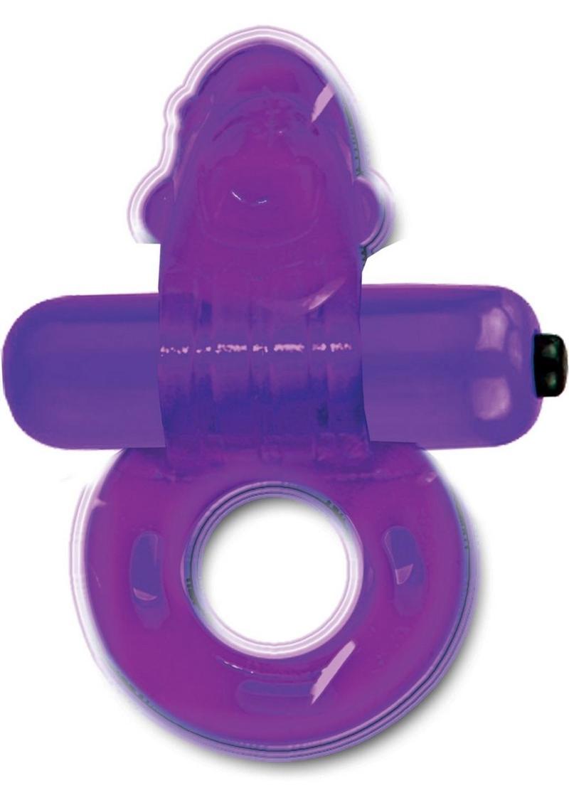 Purrfect Pets Tickle Me Dolphin Silicone Stimulator with Vibrating Bullet - Purple