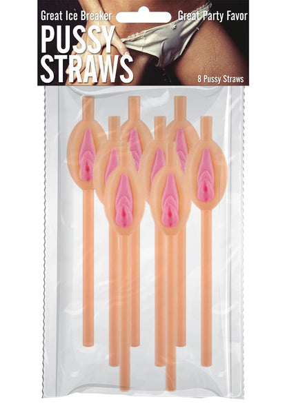 Pussy Straws - Flesh - 8 Pieces/Per Pack