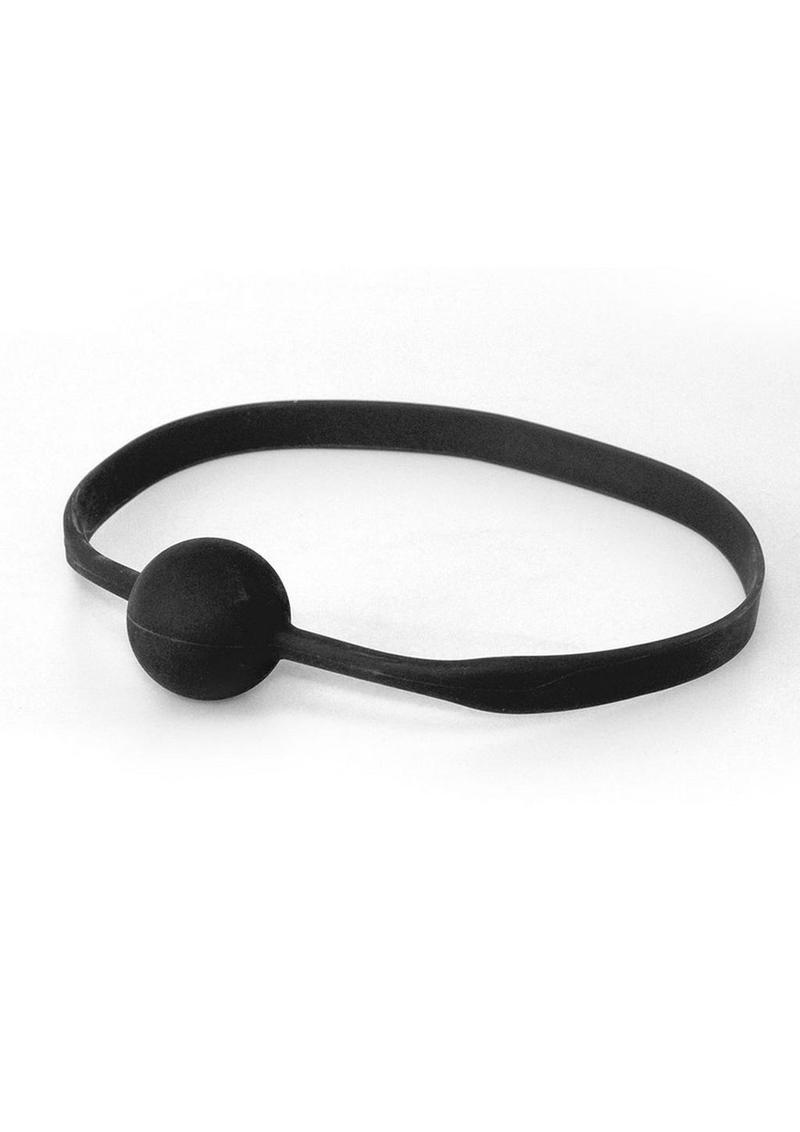 Quickie Gag Silicone Ball Gag Bondage - Black - Medium