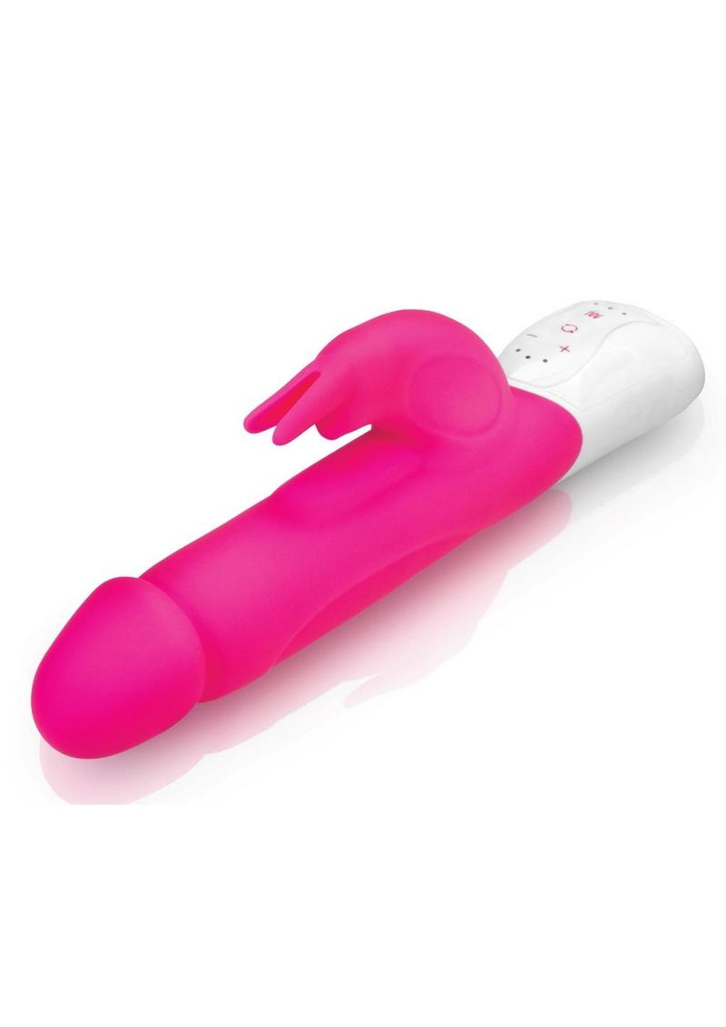 Rabbit Essentials Rechargeable Silicone Realistic Rabbit - Hot Pink/Pink