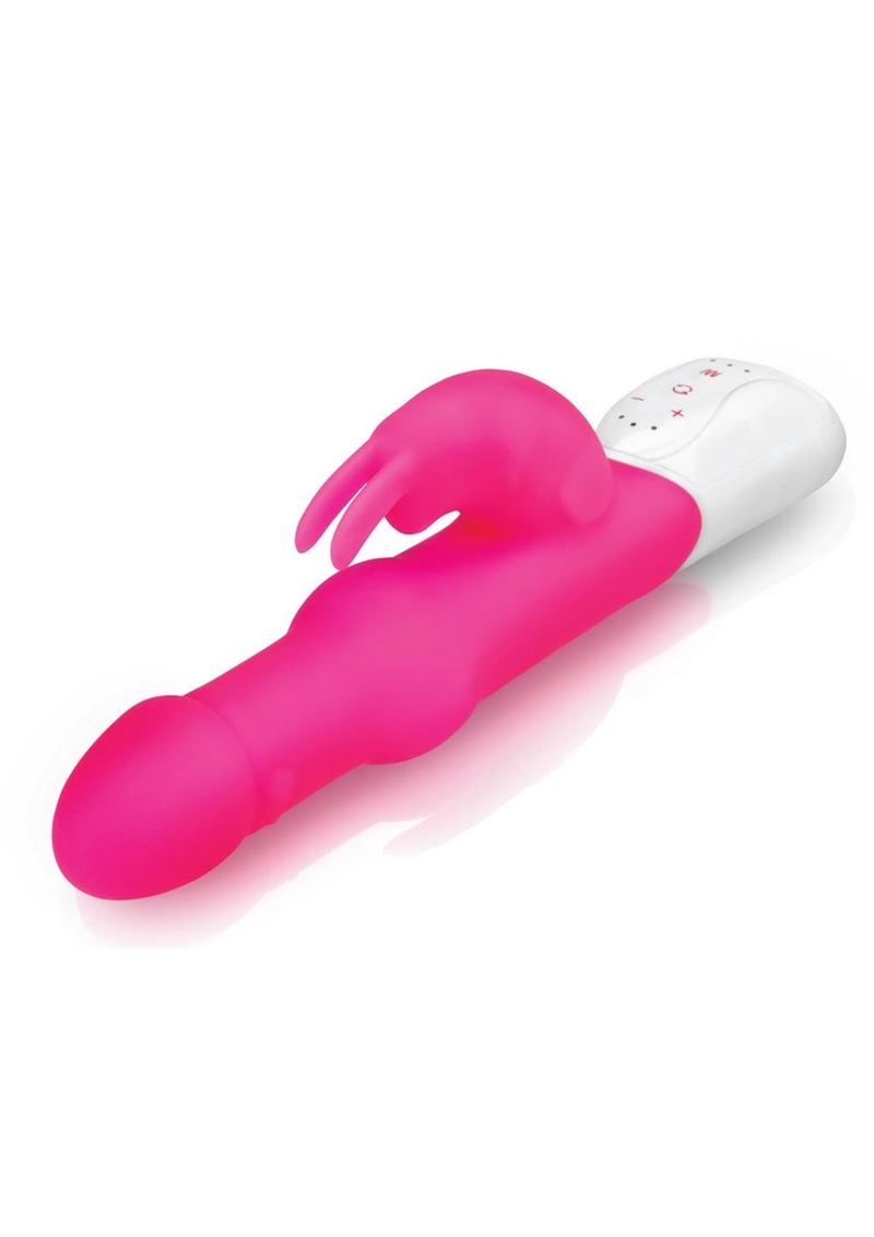 Rabbit Essentials Silicone Rechargeable Pearls Rabbit Vibrator - Hot Pink/Pink