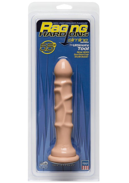 Raging Hard-Ons - Slimline Series - The Ultimate Tool Dildo with Suction Cup - Vanilla - 5.5in