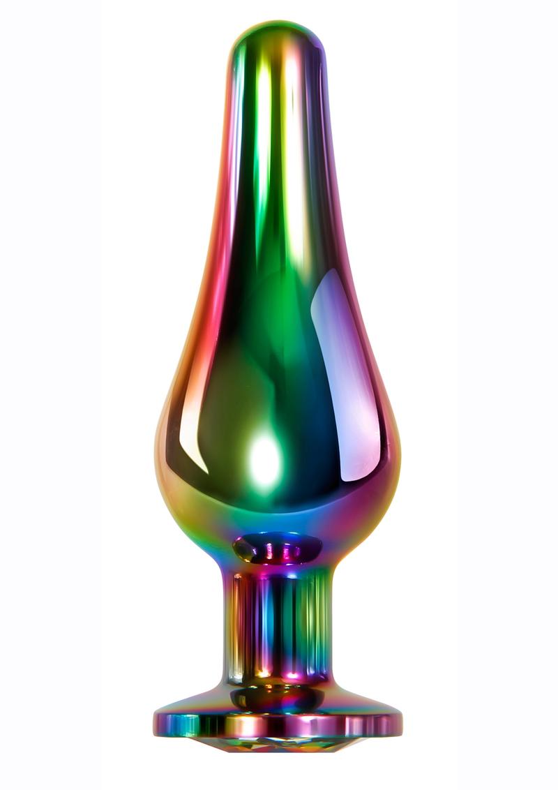 Rainbow Metal Anal Plug - Metal/Multicolor - Small