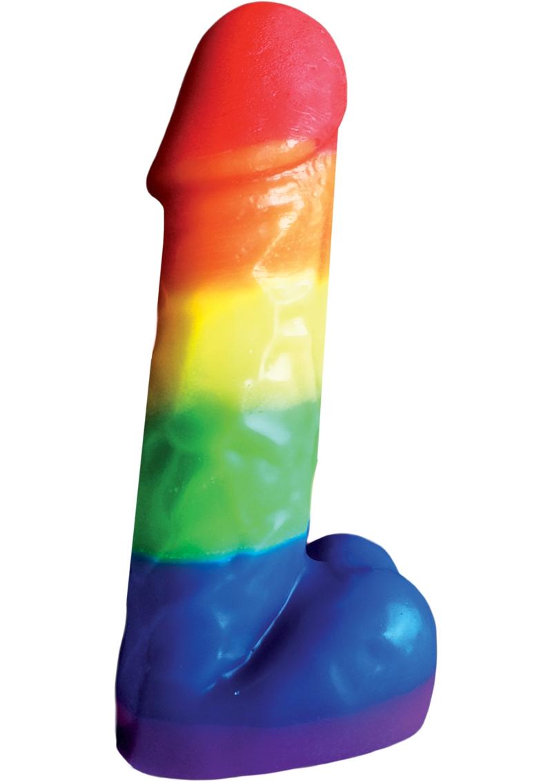 Rainbow Pecker Party Candle - Multicolor - 7.5 Inch