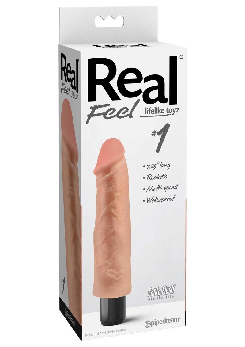 Real Feel Lifelike Toyz No. 1 Realistic Vibrating Dildo - Vanilla - 7.5in