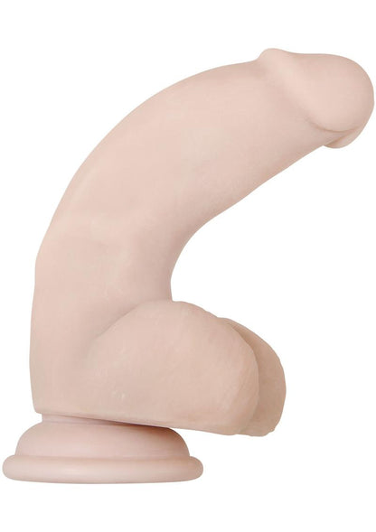 Real Supple Poseable Dildo with Balls - Vanilla - 7in