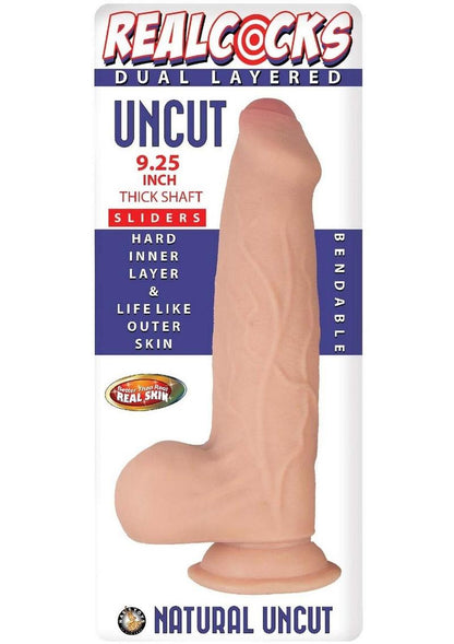 Realcocks Dual Layered Uncut Slider Thick Shaft Dildo - Vanilla - 9.25in