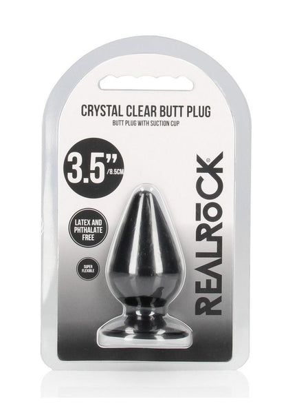 Realrock Crystal Clear Anal Plus - Black/Clear - 3.5in