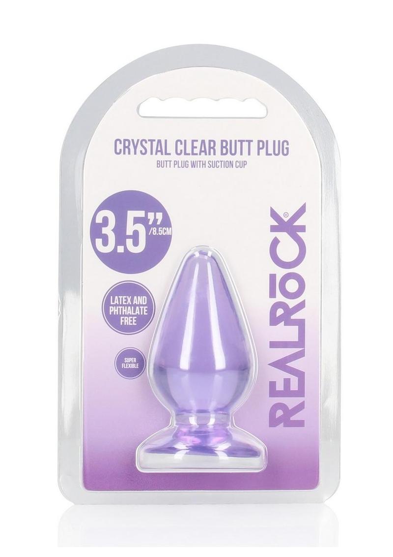 Realrock Crystal Clear Anal Plus - Clear/Purple - 3.5in