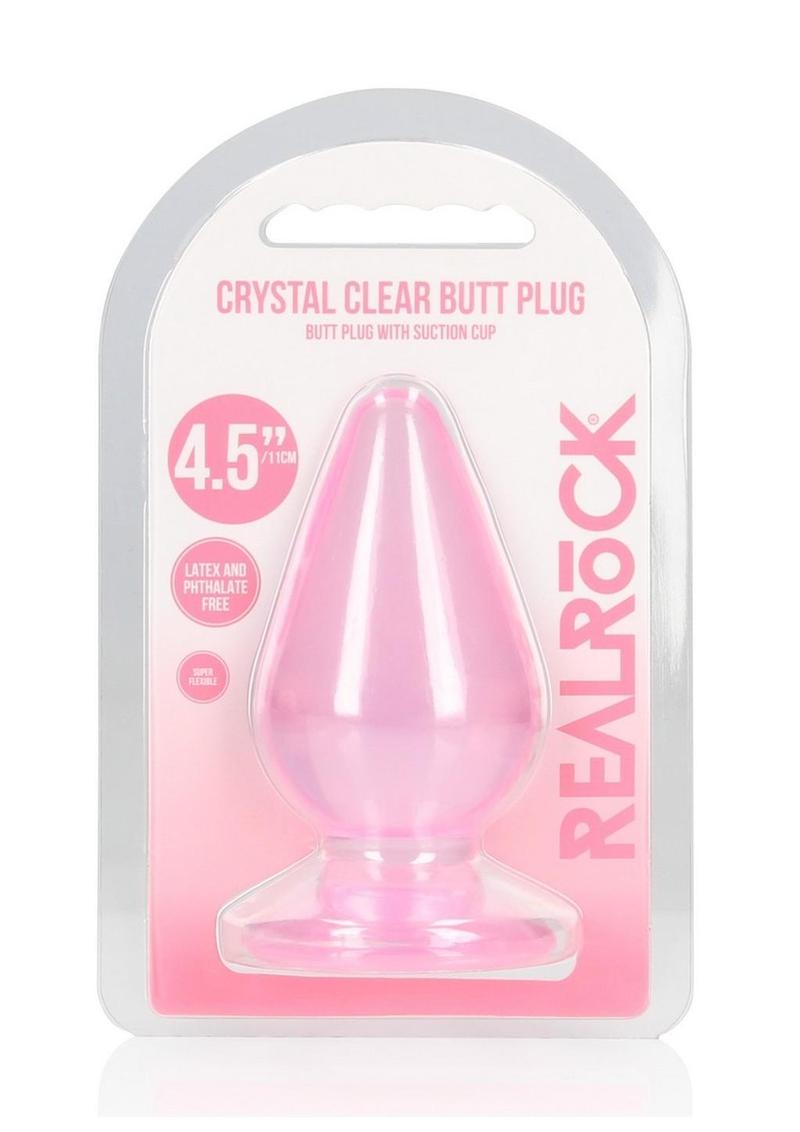 Realrock Crystal Clear Anal Plus - Clear/Pink - 4.5in