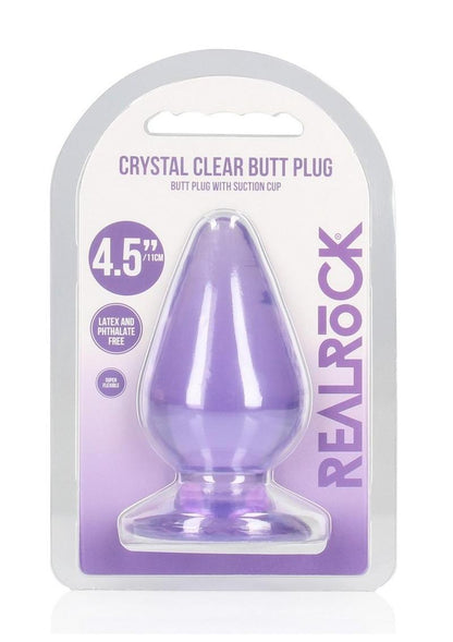 Realrock Crystal Clear Anal Plus - Clear/Purple - 4.5in