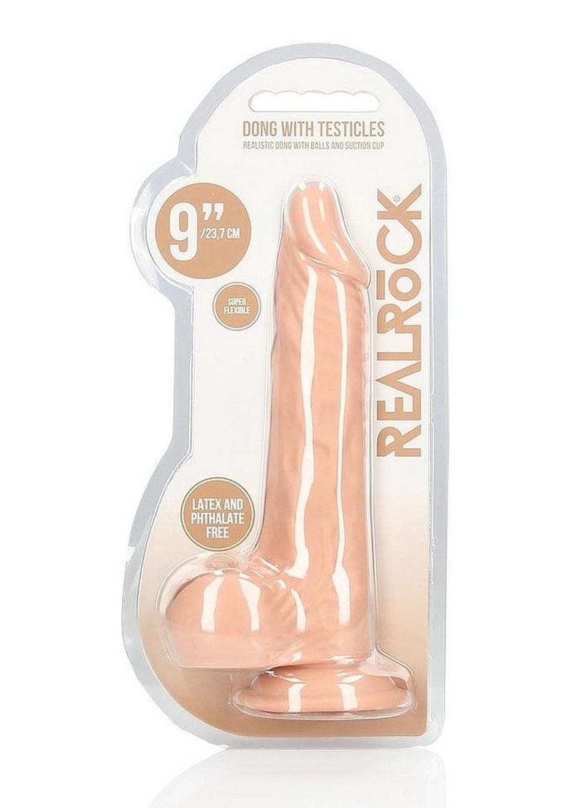 Realrock Skin Realistic Dildo with Balls - Vanilla - 9in