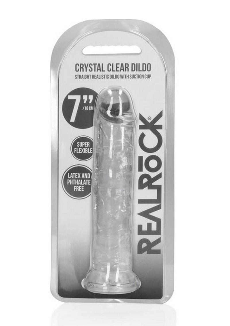 Realrock Skin Realistic Straight Dildo Without Balls - Clear - 7in