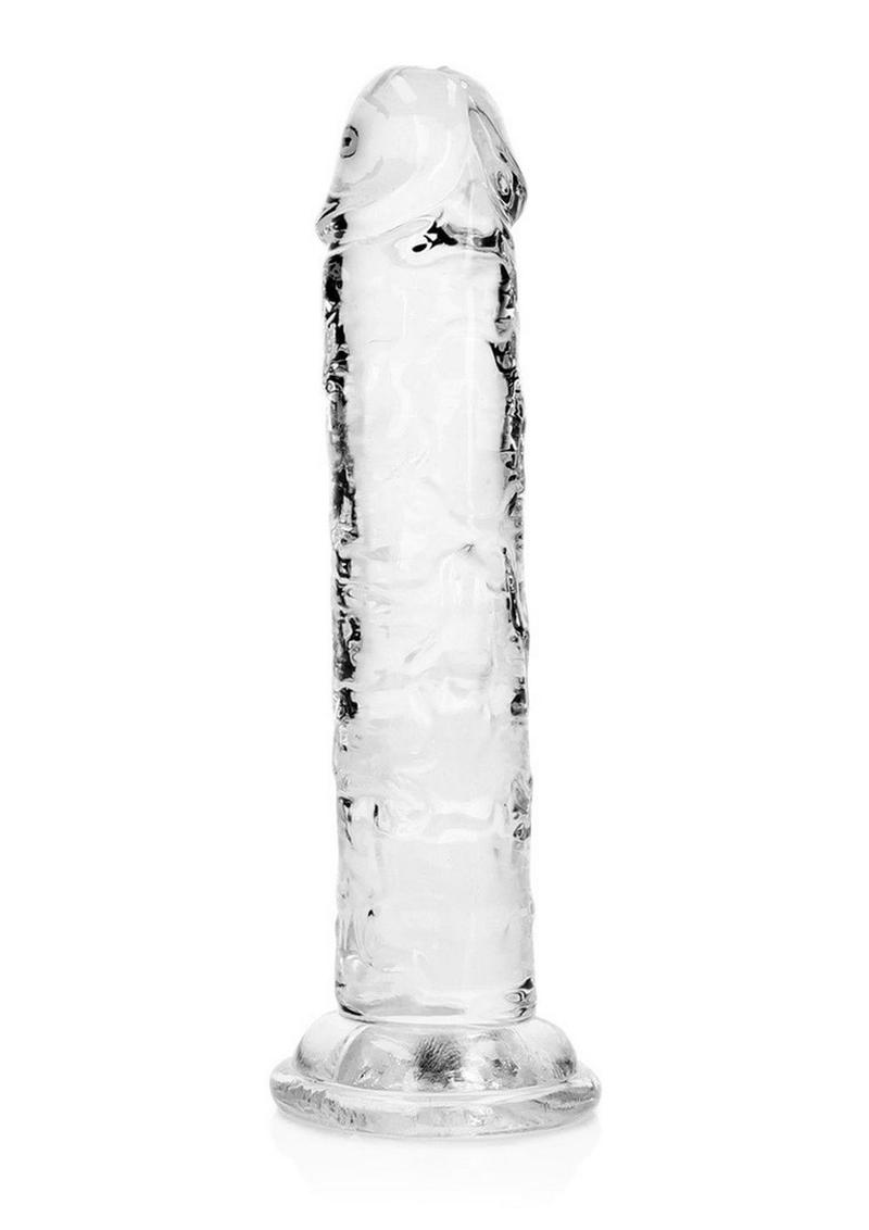 Realrock Skin Realistic Striaght Dildo Without Balls - Clear - 6in