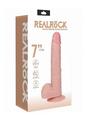 Realrock Vibrating Cock with Balls Regular Straight - Vanilla - 7in