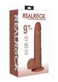 Realrock Vibrating Cock with Balls Regular Straight - Caramel - 9in