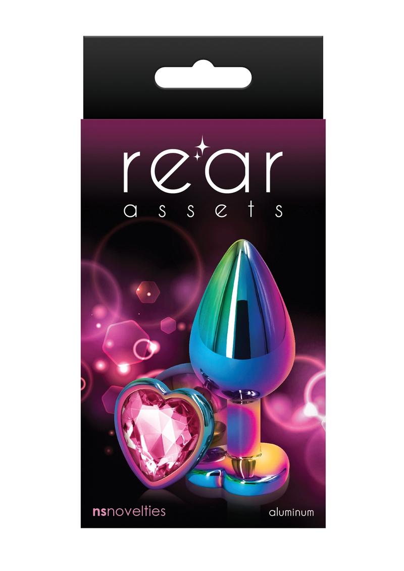 Rear Assets Multicolor Heart Anal Plug - Multicolor/Pink - Medium