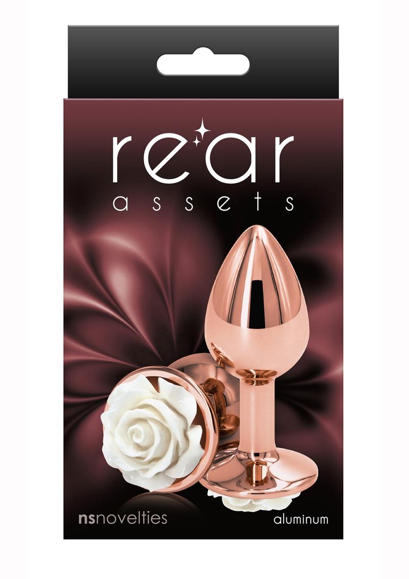 Rear Assets Rose Aluminum Anal Plug - Metal/Rose Gold/White - Small