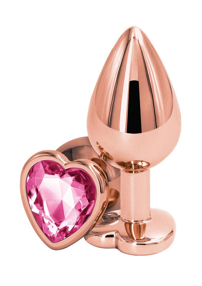 Rear Assets Rose Gold Heart Anal Plug - Pink/Rose Gold - Medium/Small