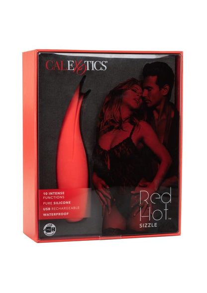 Red Hot Sizzle Rechargeable Silicone Vibrator with Clitoral Stimulation - Red