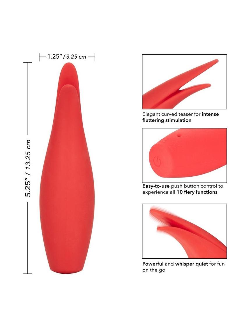 Red Hot Sizzle Rechargeable Silicone Vibrator with Clitoral Stimulation