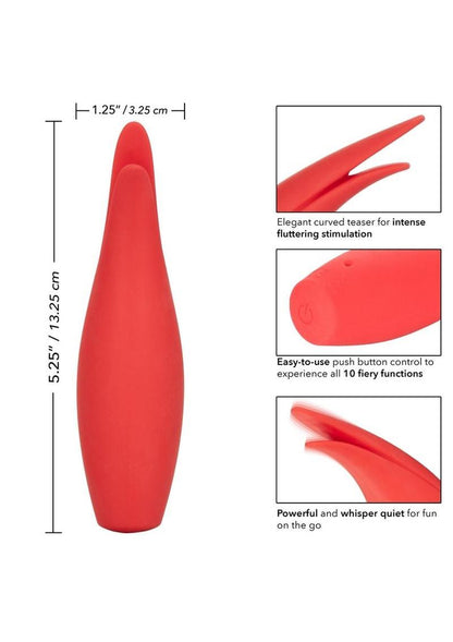 Red Hot Sizzle Rechargeable Silicone Vibrator with Clitoral Stimulation