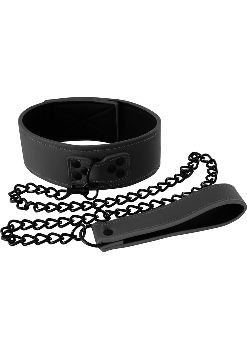 Renegade Bondage Collar Vinyl - Black/Metal