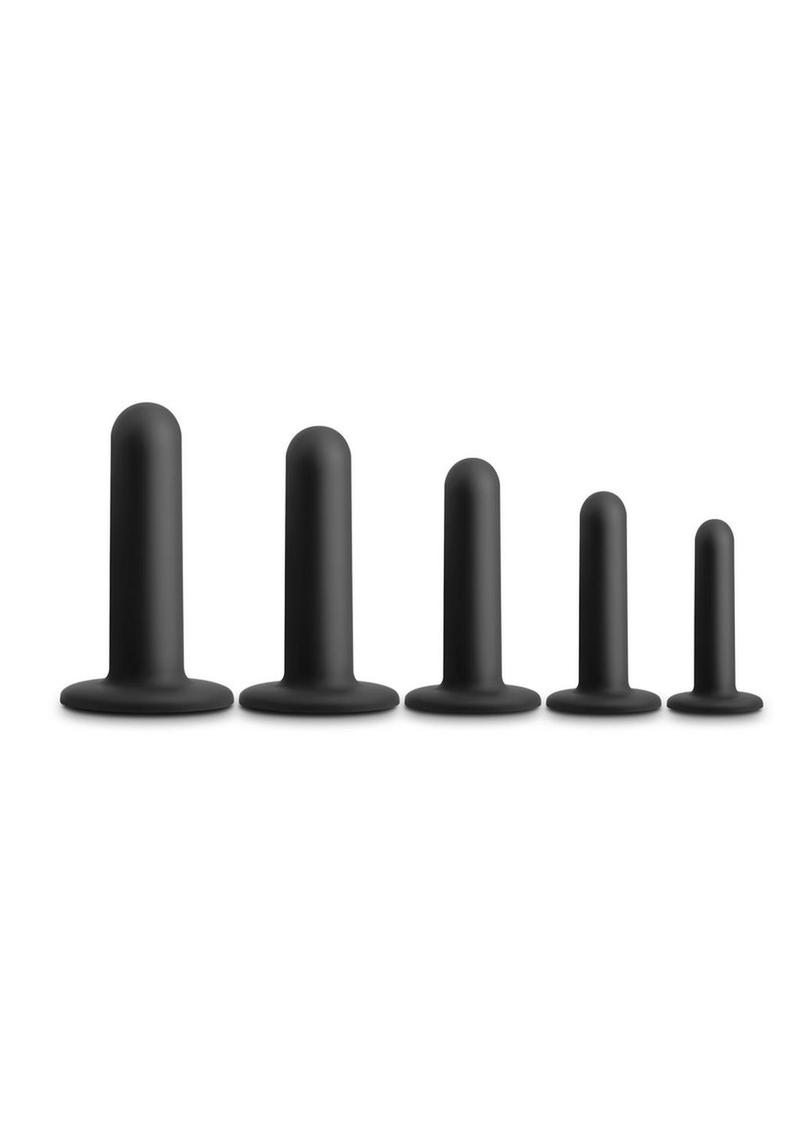 Renegade Dilator Kit Silicone Anal Plugs with Suction Cups - Black - 5 Piece