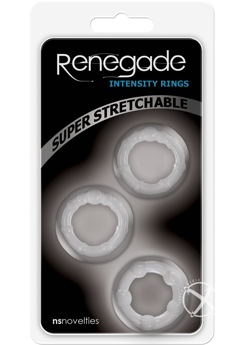 Renegade Super Stretchable Intensity Cock Rings - Clear - Set Of 3