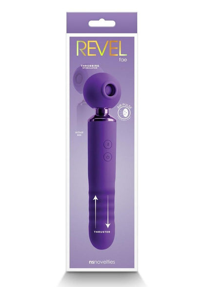 Revel Fae Rechargeable Silicone Vibrator with Clitoral Stimulator - Purple