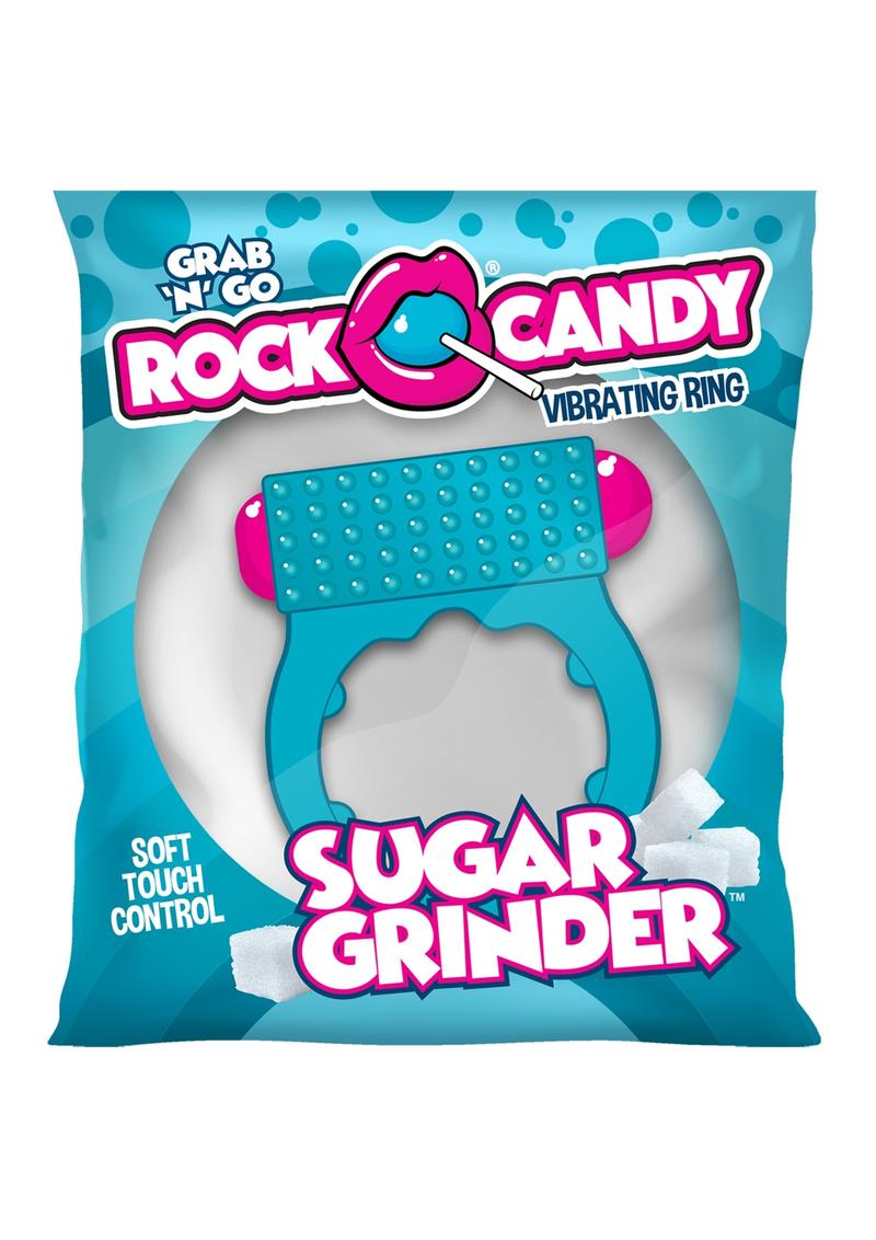 Rock Candy Sugar Grinder Vibrating Cock Ring - Blue