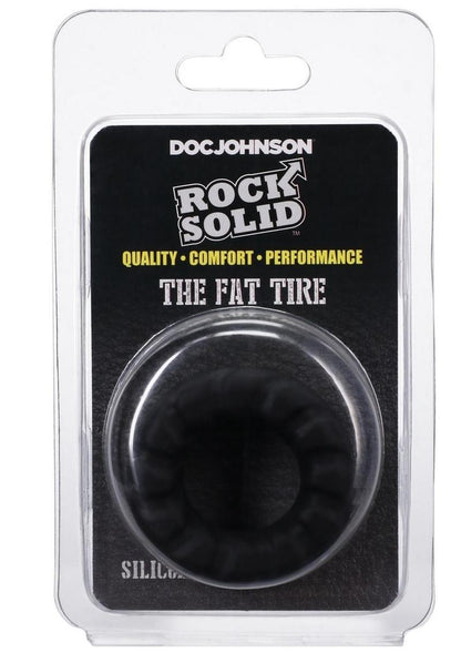 Rock Solid Fat Tire Silicone Cock Ring - Black