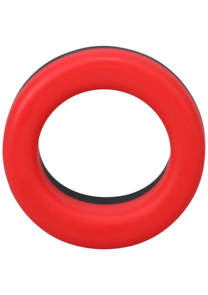 Rock Solid The Big O Silicone Cock Ring - Black/Red