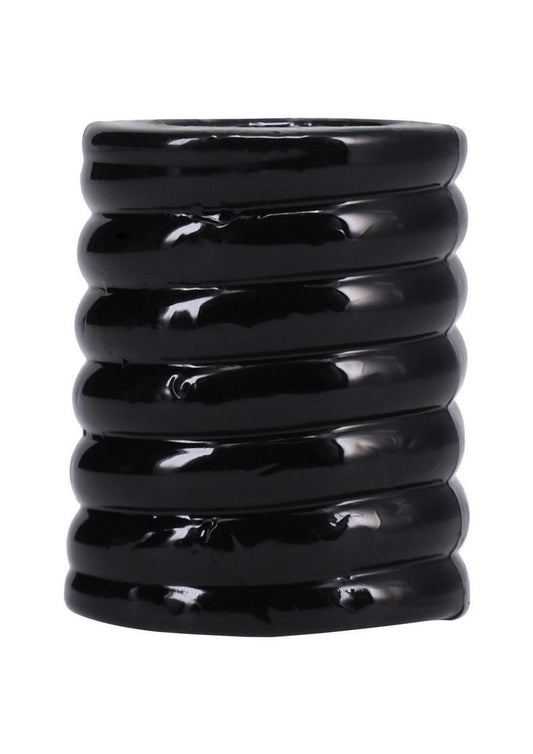 Rock Solid The Cage Textured Cock Ring - Black