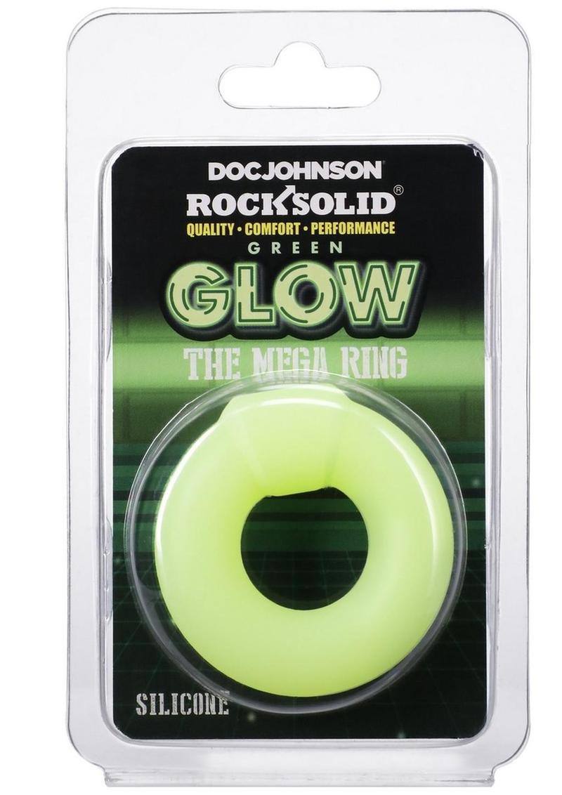 Rock Solid The Mega Ring Glow In The Dark Silicone Cock Ring - Glow In The Dark/Green