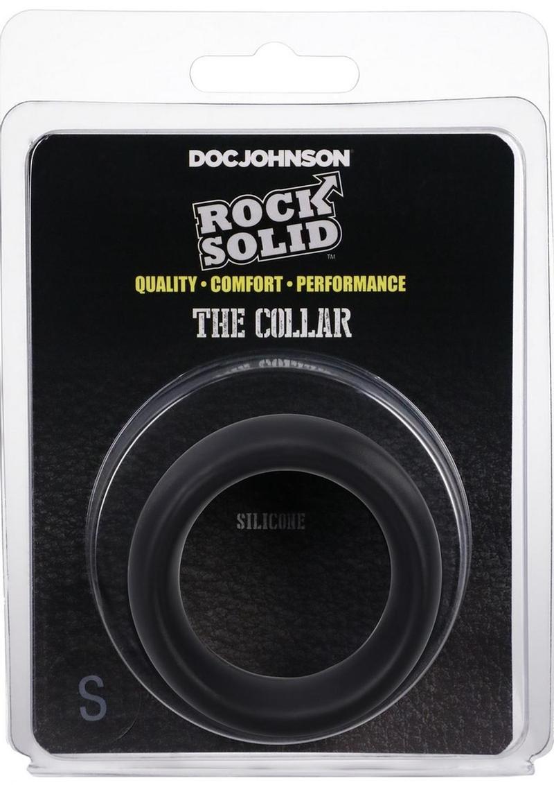 Rock Solid The Silicone Collar Cock Ring - Black - Small