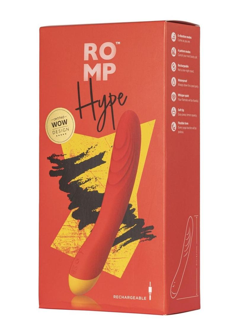 Romp Hype Rechargeable Silicone Vibrator - Orange