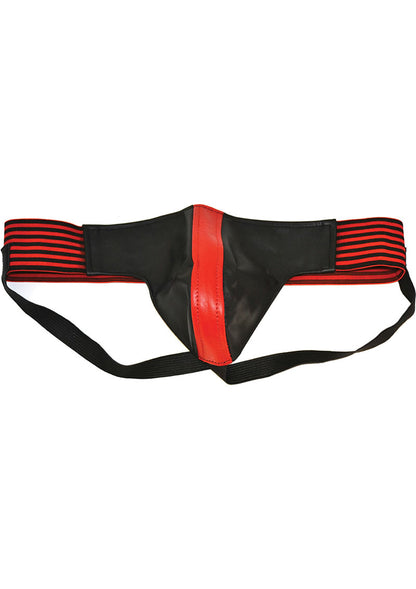 Rouge Leather Jock Strap - Black/Multicolor/Red - Small