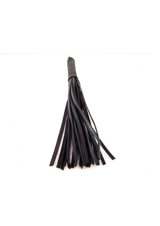 Rouge Leather Spiral Flogger - Black