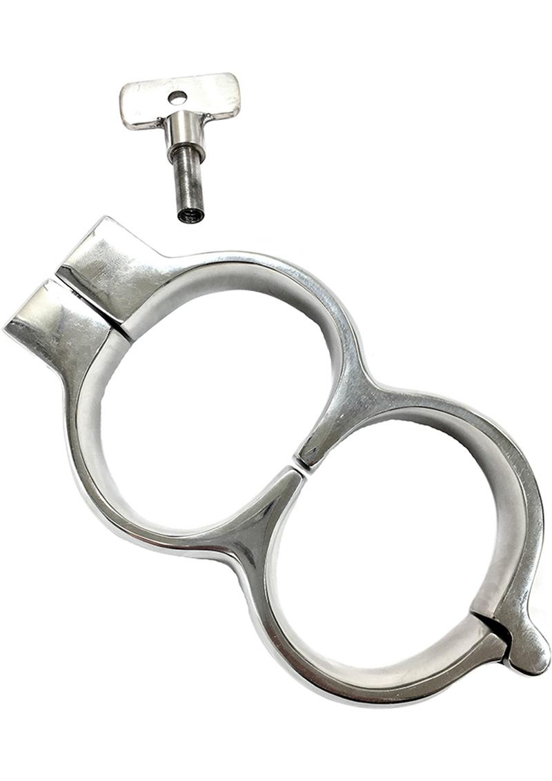 Rouge Lockable Wrist Cuffs Stainless - Metal/Silver/Steel