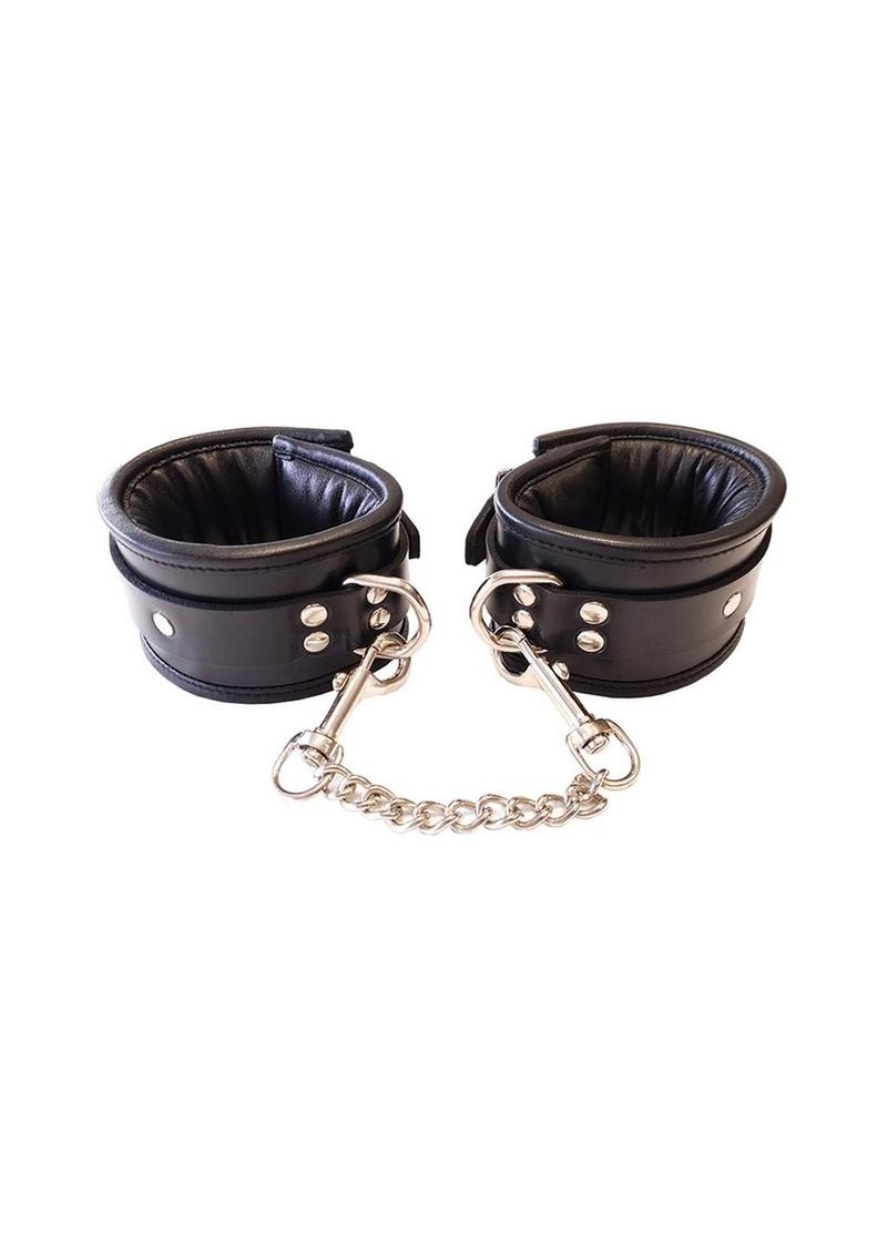 Rouge Padded Leather Adjustable Wrist Cuffs