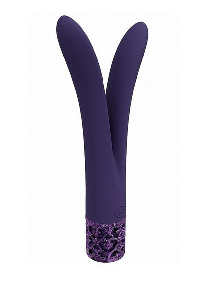 Royal Gems Dueling Queens Rechargeable Silicone Vibrator - Purple