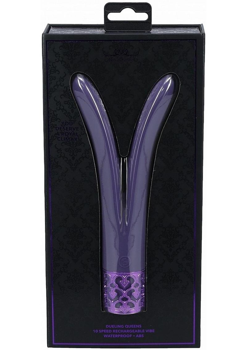 Royal Gems Dueling Queens Rechargeable Silicone Vibrator - Purple