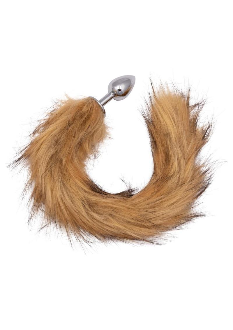 Running Wild Faux Fur Tail and Metallic Anal Plug - Brown