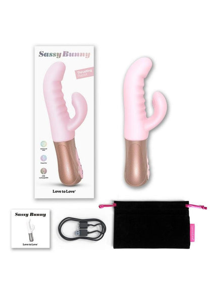 Sassy Bunny Dual Motor Rechargeable Silicone Thrusting Rabbit Vibrator