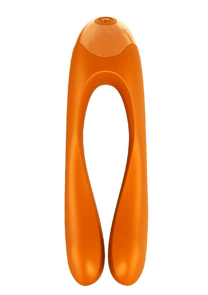 Satisfyer Candy Cane Silicone Rechargeable Mini Vibrator - Orange - Orange